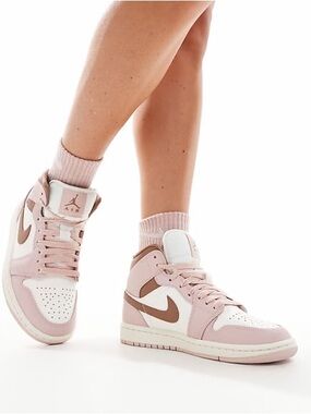 Jordan Women’s Pink, White & Brown High-Top Sneakers